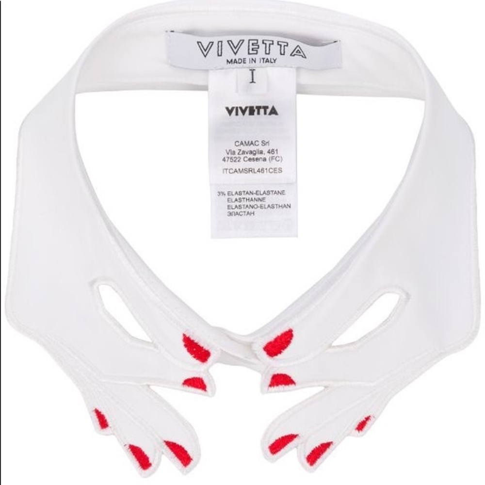 Vivetta White Embroidered Hand Collar